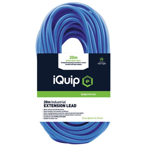 iQuip Extension Lead 20m 15Amp with10Amp Illuminated Plugs